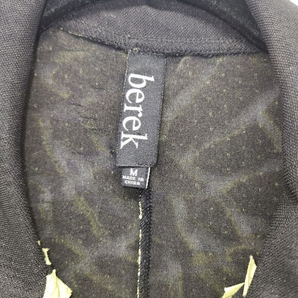 Berek Zippered Jacket w/Lime Yellow Laser Cut Applique MEDIUM Wearable Art*Rare - Picture 2 of 8